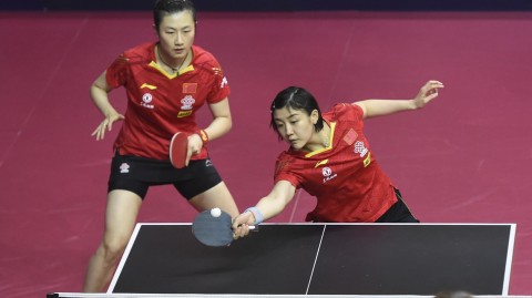 丁宁与陈梦默契配合强势晋级卡塔尔公开赛女双八强