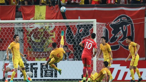 标题：2017世预赛国足1-0韩国，于大宝头槌破长沙魔咒